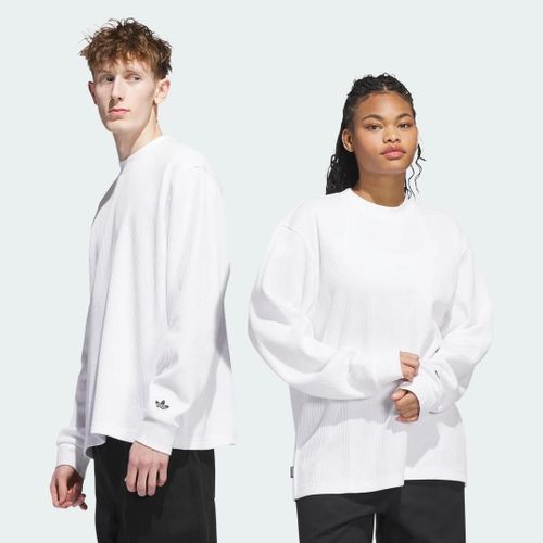 Chemise De Skateboard À Manches Longues En Maille Gaufrée Adidas - White - Xl