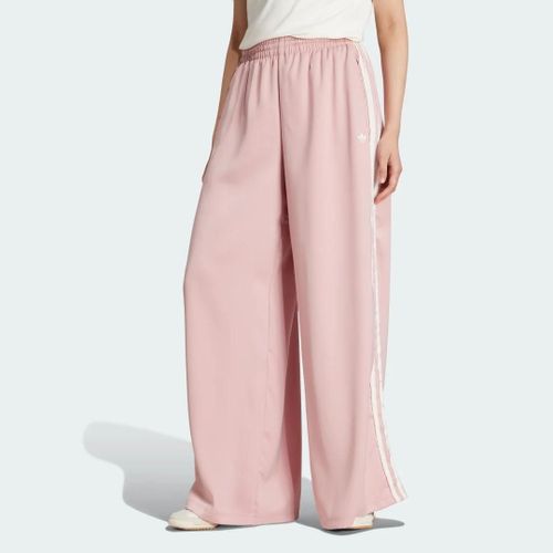 Pantalon Large En Satin À Volants 3 Bandes Adidas Originals Adidas - Wonder Mauve - S