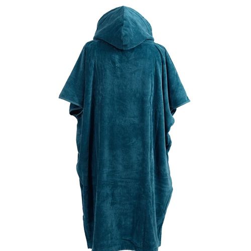 Poncho De Plage Adulte En Coton Velours Petrol S/M