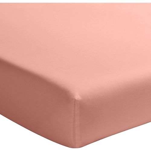 Drap Housse Percale De Coton Rose Poudré 180x200 Cm