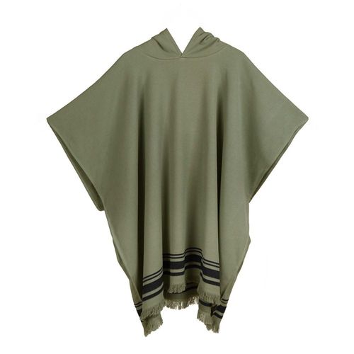 Poncho Éponge Coton Vert Kaki & Noir 100x88