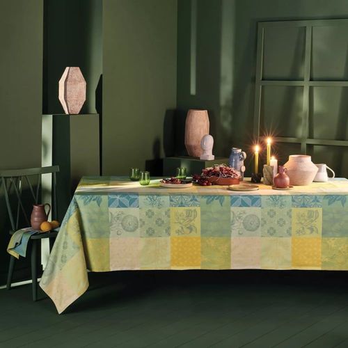 Nappe Carrée Pur Coton Jaune 180x180 Cm