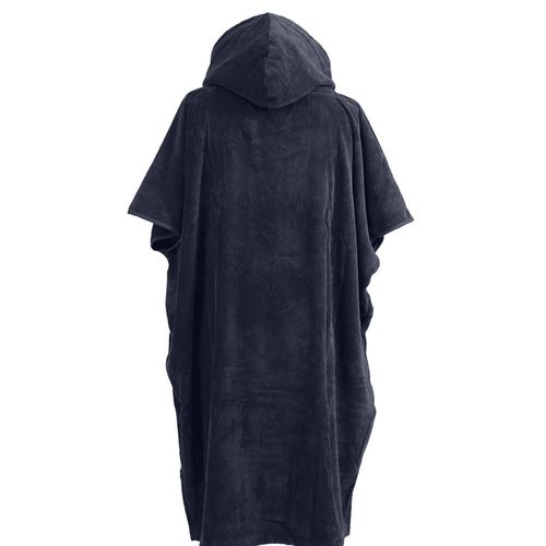 Poncho De Plage Adulte En Coton Velours Bleu Nuit L/Xl