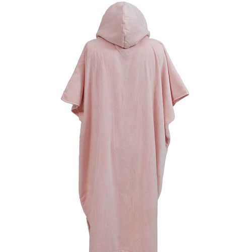 Poncho De Plage Adulte En Coton Velours Poudre L/Xl