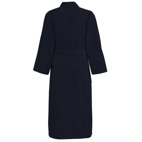 Peignoir Col Kimono En Coton Bleu Nuit S