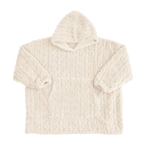 Poncho Polaire Doux & Chaud Ecru Taille Unique