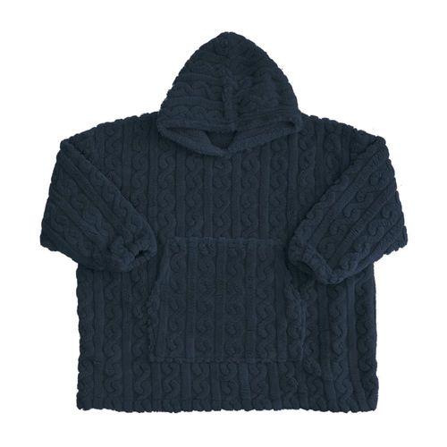 Poncho Polaire Doux & Chaud Bleu Nuit Taille Unique