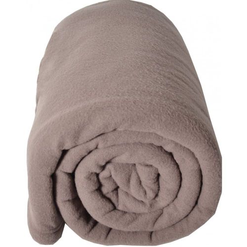 Couverture Polaire Grand Confort Polyester Taupe 240x220 Cm