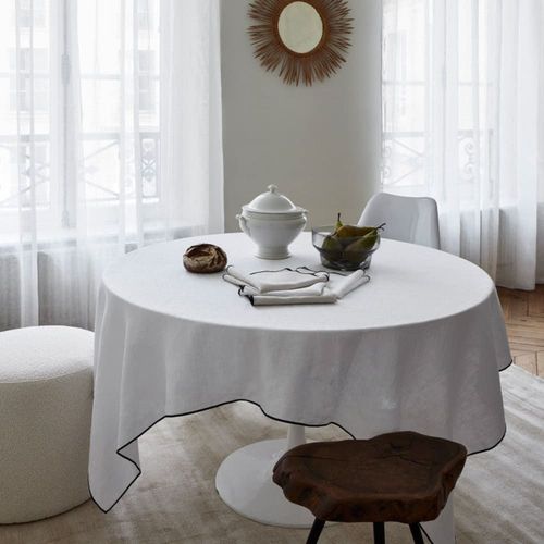 Serviette De Table En Lin Blanc 45x45 Cm