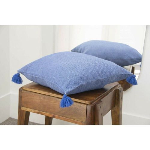 Housse De Coussin Coton Bleu Grec 50x50