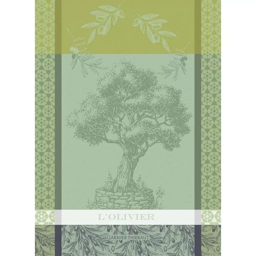 Torchon Pur Coton Vert 56x77 Cm