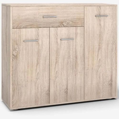 Costway Buffet De Cuisine Commode Meuble De Rangement Avec 1 Tiroir Et 3 Portes En Mdf 90 X 29 X 82 Cm (L X L X H) Commode Naturel
