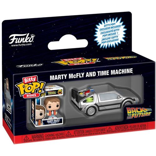 Figurine Funko Pop - Retour Vers Le Futur - Marty Mcfly Et La Delorean - Bitty Pop (85521)