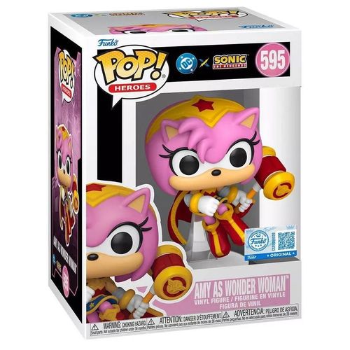 Figurine Funko Pop - Sonic Le Hérisson N°595 - Amy En Wonder Woman (88907)