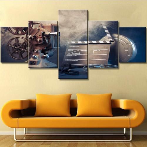 CanvaWall Art pour chambre à coucher, scène de concept de cinéma avec éclairage dramatique, peinture, décoration d'intérieur, vintage, cadre photo contemporain, affiches 100 x 55 cm. (sans cadre)