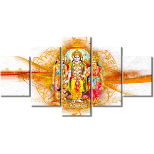CanvaWall Art Décoration murale indienne pour salon, Seigneur Sita Rama, décoration d'intérieur, Dieu suprême, chambre à coucher, décoration murale pour murs de maison, g 150 x 80 cm. (sans cadre)