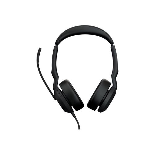 Jabra Evolve2 50 UC Stereo - Micro-casque - sur-oreille - filaire - Suppresseur de bruit actif - USB-C - noir - certifié Zoom, Certifié pour Microsoft Teams, Cisco Webex Certified, Certifié...