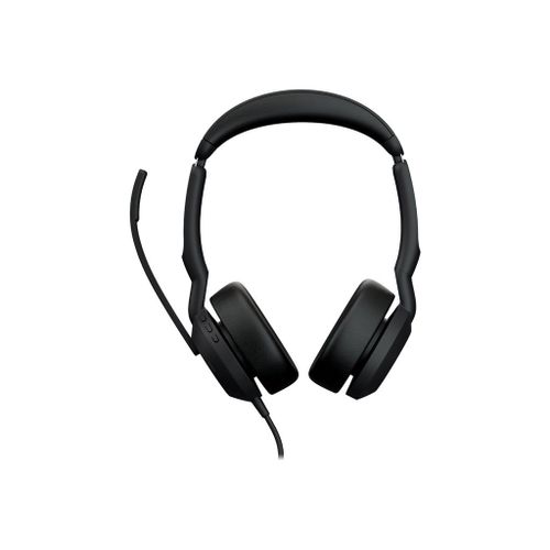 Jabra Evolve2 50 MS Stereo - Micro-casque - sur-oreille - filaire - Suppresseur de bruit actif - USB-C - noir - certifié Zoom, Certifié pour Microsoft Teams, Cisco Webex Certified, Certifié...