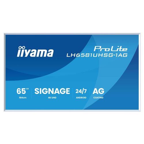 iiyama ProLite LH6581UHSG-1AG - 65" écran LCD rétro-éclairé par LED - signalisation numérique - avec lecteur multimédia SoC intégré - 4K UHD (2160p) 3840...