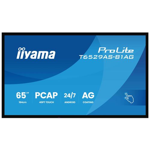 iiyama ProLite T6529AS-B1AG - 65" écran LCD rétro-éclairé par LED - signalisation numérique - avec écran tactile (multi-touches) - 4K UHD (2160p) 3840 x...