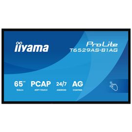 iiyama ProLite T6529AS-B1AG - 65" écran LCD rétro-éclairé par LED - signalisation numérique - avec écran tactile (multi-touches) - 4K UHD (2160p) 3840 x...