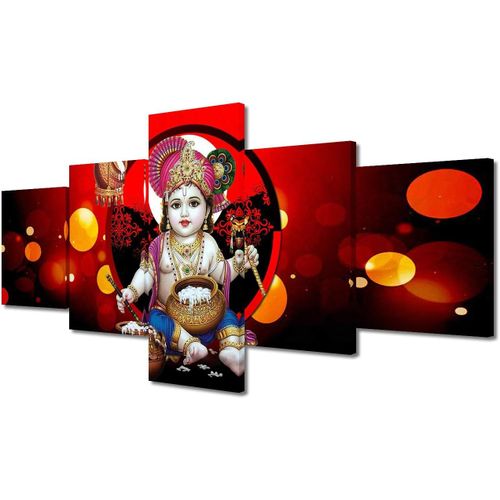 Décoration murale de salle de bain Baby Krishna, décoration murale indienne Krishna, dieu hindou, décoration d'intérieur pour salon, décoration de chambre, affiches et im 150 x 80 cm. (sans cadre)