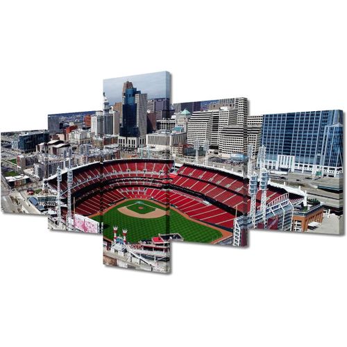CanvaWall Art - Affiche et impressions de sport du stade de baseball de Cincinnati America - Great American Ball Park - Décoration de salle de bain - Maison d'art mural 100 x 55 cm. (sans cadre)