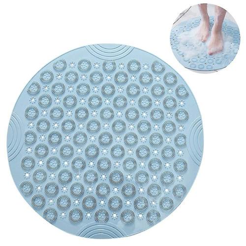 Tapis de douche rond avec insert de douche, tapis de salle de bain en PVC, bac de douche antidérapant bleu