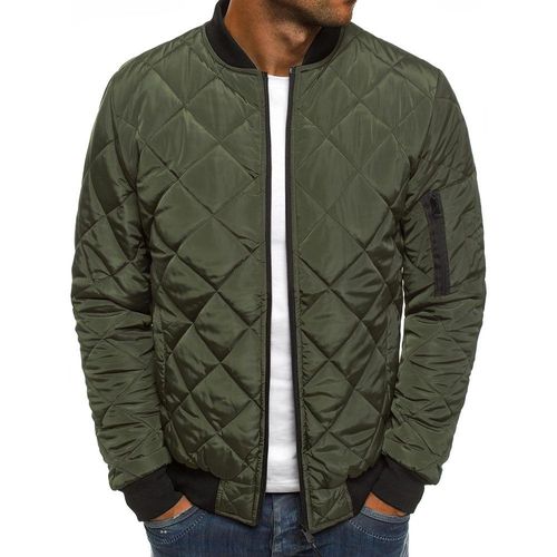 Veste Matelassee De Couleur Unie Pour Hommes, Losange Epais