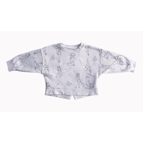 Sweat Blanc Et Gris. La Fee Clochette. Primark. Disney. Taille 3 / 4 Ans. 104 Cm