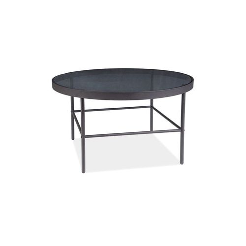 Table Basse Ronde En Verre - D 80 X H 55 Cm - Vanessa - Noir