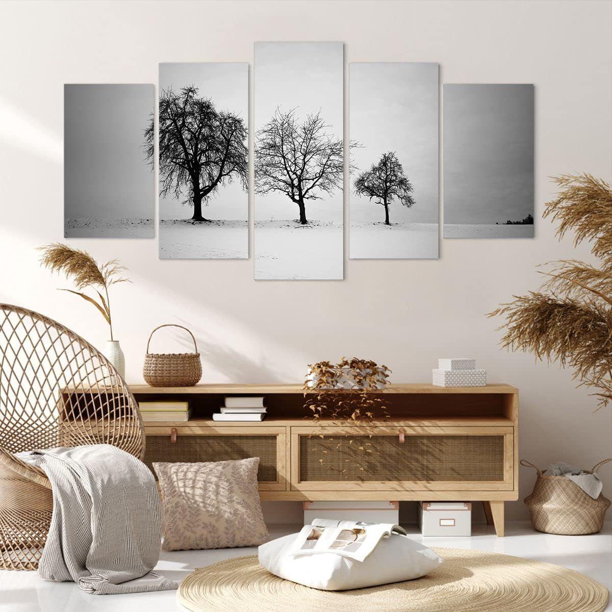 Art mural sur toile - Paysage d'arbres - Nature d'hiver - Im... - 4