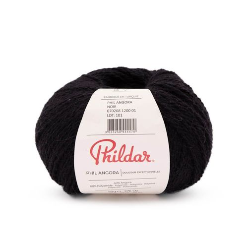 Pelote D'angora Vaporeuse - Phil Angora ¿ Fil Luxueux Effet Angora ¿ Phildar. Color : Noir