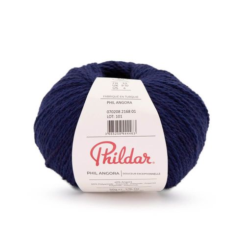 Pelote D'angora Vaporeuse - Phil Angora ¿ Fil Luxueux Effet Angora ¿ Phildar. Color : Nuit Bleu
