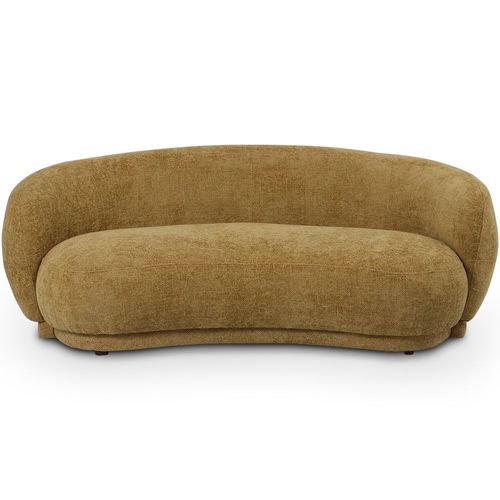 Canapé Design Courbe Style Contemporain Rembourré En Chenille - Onda Moutarde