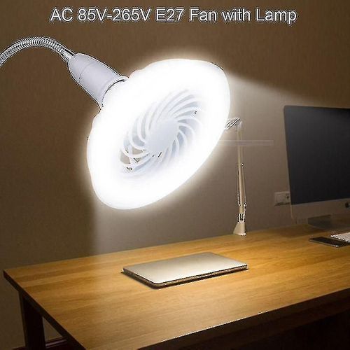 2in1 Ac 85v265v E27 12w Lampe À Led E27 Ventilateur De Plafond Ampoule Led Pour Le Bureau À Domicile