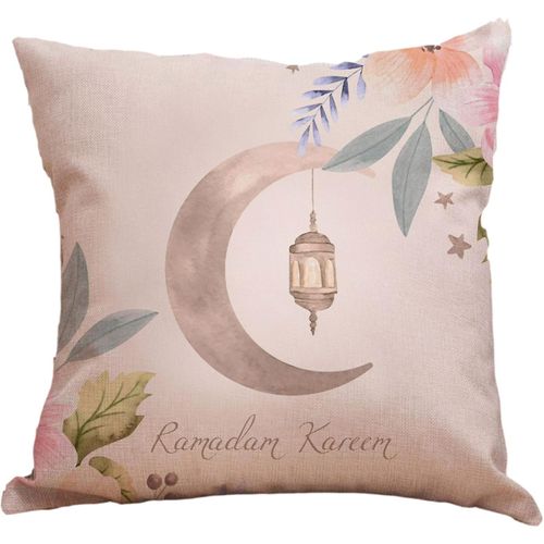 Housse De Coussin En Coton Et Polyester, Taie D'oreiller Câlinante Pour Ramadan, Eid Mubarak, Multicolore