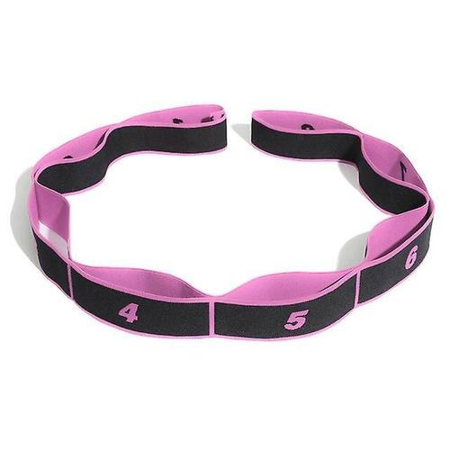 Bande De Résistance D'exercice De Yoga, Pratique Élastique À Huit Boucles, Bande Extensible Durable, Bandes De Résistance D'entraînement De Pilates, Noir Rose