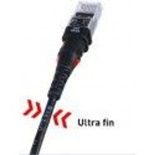PatchSee ThinPATCH - Cordon de raccordement - RJ-45 (M) pour RJ-45 (M) - 90 cm - 4.9 mm - FTP - CAT 6a - sans halogène, moulé, bloqué - noir