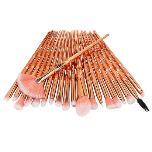 20 Pièces Diamant Pinceaux De Maquillage Ensemble Poudre Fond De Teint Blush Mélange Ombre À Paupières Lèvres Cosmétique Beauté Maquillage Brosse Pincel Maquiagem 20 Pièces Or Rose 