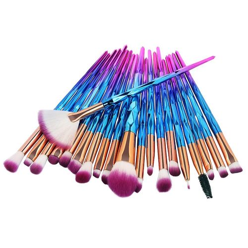 20 Pcs Diamant Pinceaux De Maquillage Ensemble Poudre Fond De Teint Blush Mélange Ombre À Paupières Lèvres Cosmétique Beauté Maquillage Brosse Pincel Maquiagem 20 Pcs Bleu Foncé 