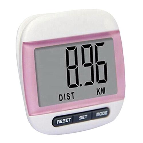 Podomètre Numérique Affichage Lcd Numérique Marche Jogging Étape Distance Compteur De Calories Rose