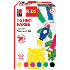 Marabu Peinture Pour T-Shirt, 36 Ml, Tube, Set De 6