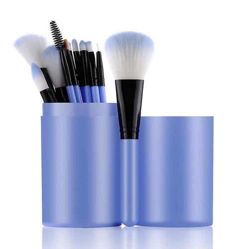 8-20 Pièces Pinceaux De Maquillage Ensemble Ombre À Paupières Fond De Teint Femmes Poudre Cosmétique Fard À Joues Mélange Beauté Maquillage Outils De Beauté 12 Pièces Baril Bleu 