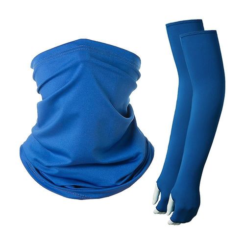 Manches De Protection Solaire En Plein Air Ensemble De Foulard Unisexe Tendance D'été Équipement De Sport De Cyclisme Taille Unique Saphir