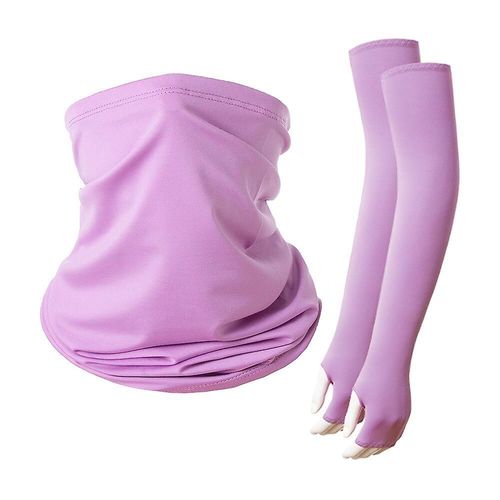 Manchons De Protection Solaire En Plein Air Ensemble Foulard Unisexe Tendance D'été Équipement De Sport De Cyclisme Taille Unique Violet