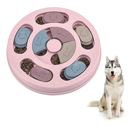 Mangeoire Interactive Pour Chien, Puzzle, Stimulant Le Qi, Jeux Cérébraux, Jouet Pour Chiot, Pour L'ennui, Alimentation Lente, Distributeur De Friandises Pour Chien, Rond, Rose