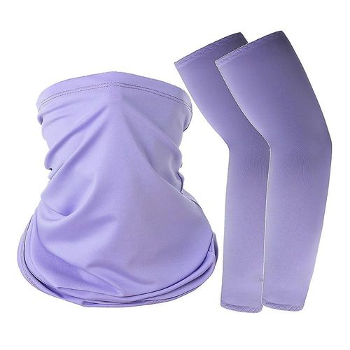 Manchons De Protection Solaire Unisexe Foulard Magique Équipement De Cyclisme De Sport Bouclier Facial Taille Unique Violet Clair