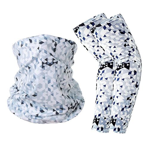 Manchons De Protection Solaire Unisexe, Foulard Magique, Équipement De Sport, De Cyclisme, Bouclier Facial, Taille Unique, Gris Blanc À Carreaux