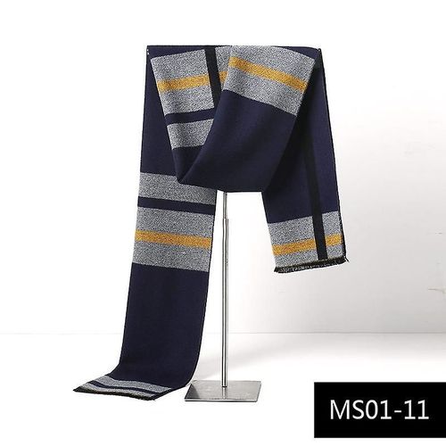 Écharpe Homme Imitation Cachemire Automne Hiver Foulard Chaud 180x30cm Gris Oscuro
